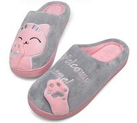 Mishansha Winter Warme Hausschuhe Memory Foam Pantoffeln Grau 40-41 EU