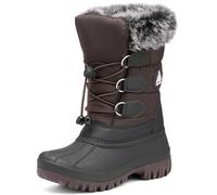 Mishansha Winterstiefel Mädchen Wasserdichte Schneestiefel Kinder Winterschuhe Jungen Schneeboots Rutschfest Winterboots Kinderstiefel Dunkelbraun,Gr.33