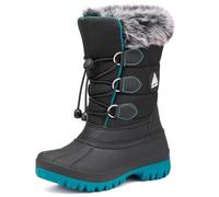 Mishansha Winterstiefel Mädchen Wasserdichte Schneestiefel Kinder Winterschuhe Jungen Schneeboots Rutschfest Winterboots Kinderstiefel Schwarz Blau,Gr.28