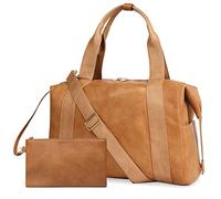 MISS FONG Reisetasche Travelite Sporttasche Reisetasche Damen Herren Weekender Große Wickeltasche PU-Leder Wickelrucksack Babytasche Kliniktasche 29L Handgepäcktasche für Reisen Fitness Business-Braun