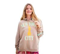 Miss Goodlife Damen Hoodie, New York City, MG11470, Sand/lightblue, M
