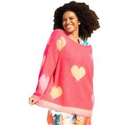 Miss Goodlife Damen Pullover,MG9273 Roundneck, Hearts, pink, S