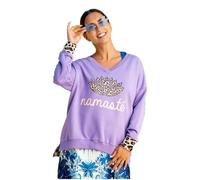 Miss Goodlife Damen Sweatshirt Double, Namaste Print, MG11472, violett/Sand, S