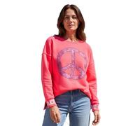 Miss Goodlife Damen Sweatshirt, Roundneck Peace Love Harmony, MG13585, neonpink, S