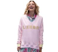 Miss Goodlife Damen Sweatshirt, V-Neck, L(I) EBE!, dust Rose/Yellow Stone, M
