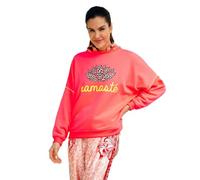 Miss Goodlife MG11324 Damen Roundneck Sweatshirt Namaste Leo, neonpink/Neonyellow, L