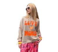 Miss Goodlife MG13547 Damen Hoodie Love More, Sand/Neonorange, L