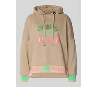 miss goodlife Oversized Hoodie mit Strasssteinbesatz Modell 'Namaste' in Sand, Größe S