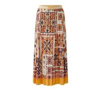 Miss Lagotte - Plissierter Maxirock mit Ethno-Muster braun/orange - Gr. - 44