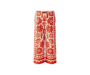 Miss Lagotte - Silky Touch Culotte mit floraler Bordüre - Eleganz im Sommerlook rot druck - Gr. - 38