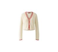 Miss Lagotte - Strick-Cardigan mit Kontrastblende - Retro-Charme modern interpretiert offwhite - Gr. - 42