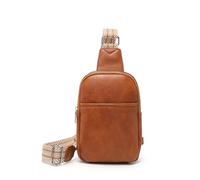 Miss Lulu Bauchtasche Damen, Umhängetasche Damen, Crossbody Bag, Klein Umhängetasche (Braun)