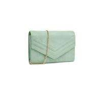 Miss Lulu Clutch Damen, Elegante Envelope Pochette, Vegan Wildleder Handtasche Klein Clutch Umschlag Crossbody Schultertasche Tasche Abendtasche Grün Einheitsgröße