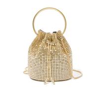 Miss Lulu Clutch Damen Glitzer Handtasche Elegante Abendtasche mit Strasssteine Umhängetasche Kettentasche für Hochzeit Party Freizeit Date