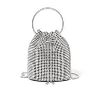 Miss Lulu Clutch Damen Glitzer Handtasche Elegante Abendtasche mit Strasssteine Umhängetasche Kettentasche für Hochzeit Party Freizeit Date