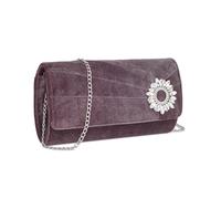 Miss Lulu Clutch Tasche Daman Samt, Eleganter Abendtasche, Mit Strass Handtasche Hochzeit, Braut Tasche mit Kette für Hochzeiten, Partys und Bankette