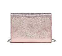 Miss Lulu Damen Clutch Glänzend Abendtasche Elegante Handtasche für Hochzeiten Party Date, Cooles Eidechsenmuster Design Schulter Umhängetasche, Medium Größe (Rosa)