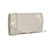 Miss Lulu Damen Clutch Glänzende Abendtasche mit Abnehmbarer Kette Elegante Envelope Handtasche Modische Cross Body Umhängetasche für Hochzeit Party Bankett Feiertage