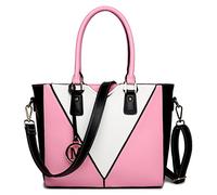 Miss Lulu Handtasche Damen Mittelgroß, Taschen PU Leder, Handtaschen Groß V-förmiges Design Synthetic Ledertasche Mit Abnehmbarem Schultergurt für Büro Schule Einkauf Reise Geschenk