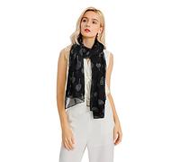 Miss Lulu Damen Mode Schal Baum Druck Lange Soft Neck Scarf Wickel Stola für Summer Beach Winter (Schwarz)