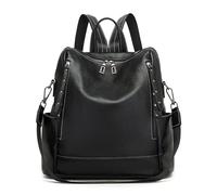 Miss Lulu Damen Rucksack klein, 2-in-1 Anti-Diebstahl Cityrucksack | 32 × 15 × 35 cm, wasserabweisendes Nylon und PU-Leder, rückseitiger Sicherheitsreißverschluss, abnehmbarer Schultergurt