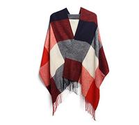 Miss Lulu Damen Schal Winter übergroßer Quadratisch Deckenschal Karo Tartan Streifen Weich mit Fransen für Herbst Winter Weihnachten