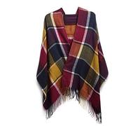 Miss Lulu Damen Schal Winter übergroßer Quadratisch Deckenschal Karo Tartan Streifen Weich mit Fransen für Herbst Winter Weihnachten