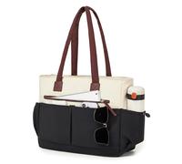 Miss Lulu Damen Tasche Leichte, Vielseitige Strandtasche, Shopper mit 10 Taschen, Handtasche, Stylishe Bag, Laptopfach 15,6", Wasserabweisend für Arbeit, Schule und Reisen