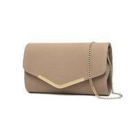 Miss Lulu Damen Umschlag Clutch Elegant Abendtasche Brauttasche Umschlag Clutch Tasche Handtasche mit Kette für Hochzeit Party Prom Khaki
