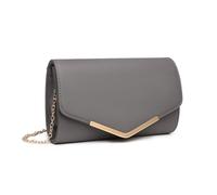 Miss Lulu Clutch Damen Tasche Abendtasche Kettentasche Schultertaschen Party Handtasche Crossbody für Hochzeit Party Freizeit Date klein Umhängetasche (Grau)