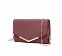 Miss Lulu Damen Umschlag Clutch Elegant Abendtasche Brauttasche Umschlag Clutch Tasche Handtasche mit Kette für Hochzeit Party Prom Rot