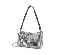 Miss Lulu Glitzer Clutch Damen Kristall Diamant Clutch Handtasche Glanz Abendtasche Umhängetasche mit Abnehmbarer Kette für Hochzeit Abend Party Freizeit Date klein