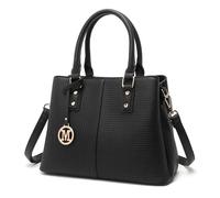 Miss Lulu Handtasche Damen Henkeltasche, Elegante Frau PU Leder Schultertasche, Riemen Top Griff Vintage Weiches Hobo-Taschen, Schultertasche mit abnehmbarem (Schwarz)