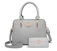 Miss Lulu Handtasche Damen Mittelgroß Henkeltasche Elegante Schultertasche Tasche für Damen mit Lychee Muster damenhandtasche aus PU Leder mit Abnehmbarer Schultergurt