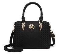 Miss Lulu Handtasche Damen Mittelgroß Henkeltasche Elegante Schultertasche Tasche für Damen mit Lychee Muster damenhandtasche aus PU Leder mit Abnehmbarer Schultergurt