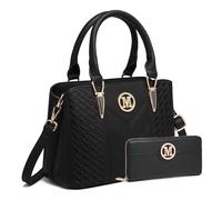 Miss Lulu Handtasche Damen, Mittelgroß Tasche Elegant Henkeltasche Damen Citytasche Handtasche Geldbörsen-Set