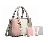 Miss Lulu Handtasche Damen Mittelgroß Tasche Multicolor Elegant Henkeltasche Citytasche Geldbörsen-Set
