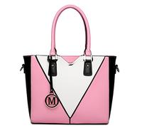 Miss Lulu Handtasche Damen Mittelgroß, Taschen PU Leder, Handtaschen Groß V-förmiges Design Synthetic Ledertasche Mit Abnehmbarem Schultergurt für Büro Schule Einkauf Reise Geschenk