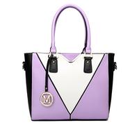 Miss Lulu Handtasche Damen Mittelgroß, Taschen PU Leder, Handtaschen Groß V-förmiges Design Synthetic Ledertasche Mit Abnehmbarem Schultergurt für Büro Schule Einkauf Reise Geschenk