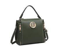 Miss Lulu Handtasche Damen Schultertasche Henkeltasche Pu Leder Elegant Umhängetasche Mittlere Top Griff Tasche (Grün)