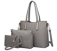 Miss Lulu Handtasche Damen Schultertaschen für Damen Tragetasche Damen Tote Bag Groß Henkeltasche Damen Frauen Schulter Beuteltote Gross Henkeltasche Set 3-teiliges Set