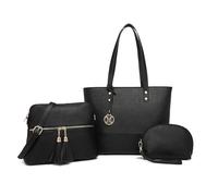 Miss Lulu Handtasche Damen Set Henkeltasche Sets große Frauen Shopper Bag Umhängetasche mit Quaste Geldbörse mit verstellbare Schulterrie handbags for women für Schule Arbeit Reise als Geschenk