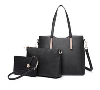 Miss Lulu Handtasche Damen Shopper Schultertasche Groß Henkeltasche Tragetasche Aktentasche Tasche Tote für Büro Schule Einkauf Reise Elegant PU Leder 3 Stück Set
