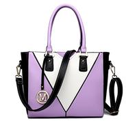 Miss Lulu Handtaschen für Damen Mittelgroß, Handtasche V-förmiges Design Viele Fächer Umhängetasche Groß, Elegant Schultertaschen, Tote Tasche für Pendeln Schule Arbeit Reise