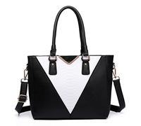 Miss Lulu Handtaschen für Damen Mittelgroß, Handtasche V-förmiges Design Viele Fächer Umhängetasche Groß, Elegant Schultertaschen, Tote Tasche für Pendeln Schule Arbeit Reise