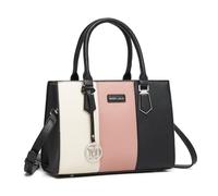 Miss Lulu Handtaschen für Damen Mittelgroß, Taschen PU Leder, Handtasche Groß V-förmiges Design Synthetic Ledertasche Mit Abnehmbarem Schultergurt für Büro Schule Einkauf Reise Geschenk