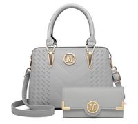 Miss Lulu Henkeltasche Damen Handtasche Damen Set mit Portemonnaie Umhängetasche mit Geldbörse aus PU-Leder für Büro Schule Einkauf Alltag