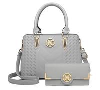 Miss Lulu Henkeltasche Damen Handtasche Damen Set mit Portemonnaie Umhängetasche mit Geldbörse aus PU-Leder für Büro Schule Einkauf Alltag