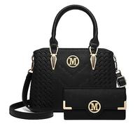 Miss Lulu Henkeltasche Damen Handtasche Damen Set mit Portemonnaie Umhängetasche mit Geldbörse aus PU-Leder für Büro Schule Einkauf Alltag