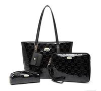 Miss Lulu Henkeltasche Damen Mittelgroß Shopper Tasche Groß Handtasche für die Schule 4 Pcs Set